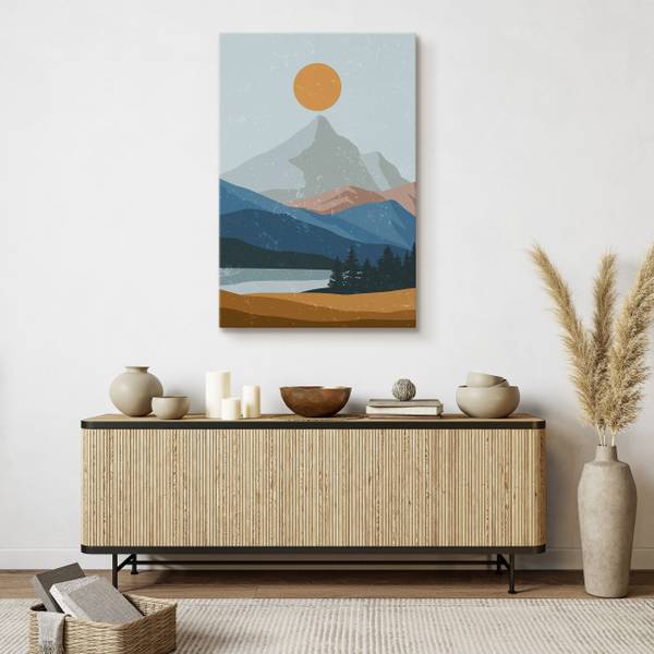 Leinwandbild BERGE Landschaft Boho 40 x 50 x 50 cm