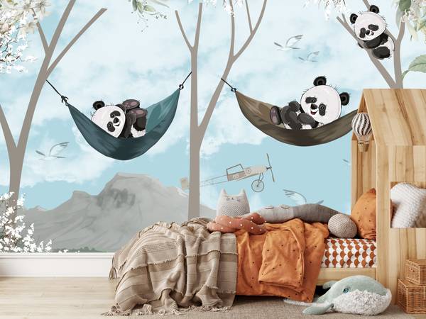 Fototapete Pandas Märchenwald Kinder 450 x 315 x 315 cm