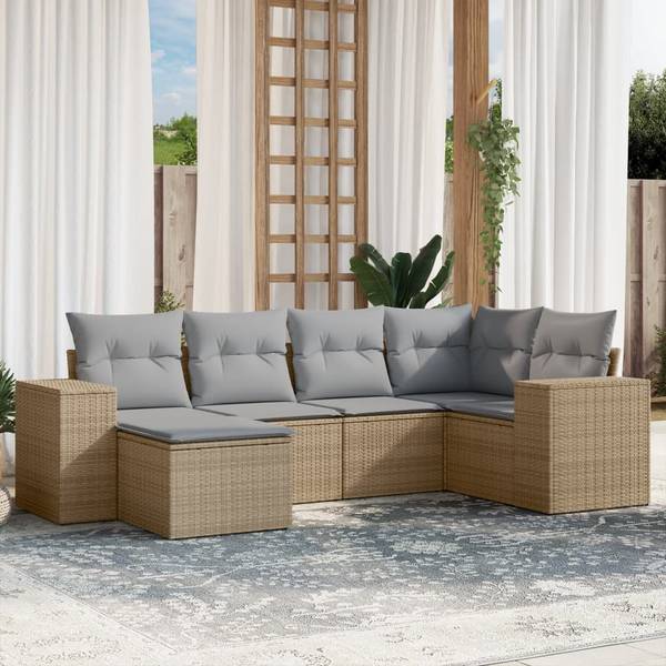 Garten-Lounge-Set 3035591-1 (6-teilig) Beige - Hellgrau