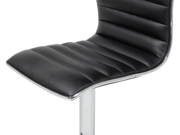 Drehhocker LUCERNE 2-tlg Schwarz - Silber - Hochglanz - Unbeschichtet