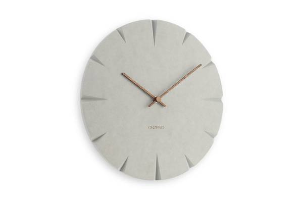 Horloge murale design Soleil en béton Gris - Bois manufacturé - 29 x 29 x 1 cm