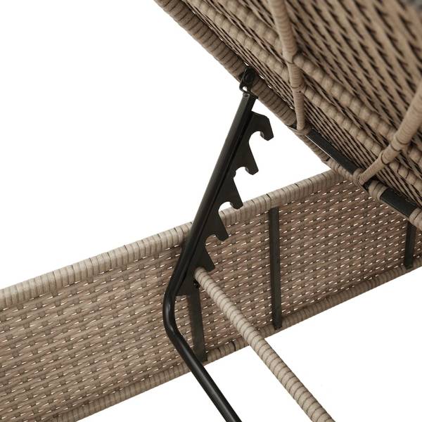 Sonnenliege 3033954-1 4002731 Beige - Grau - Polyrattan - 55 x 97 x 198 cm