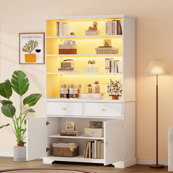 Armoire Haute Ourea Ⅲ Blanc - Bois manufacturé - 38 x 170 x 100 cm