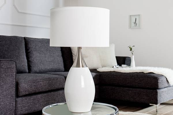 Tischlampe CARLA Silber - Weiß
