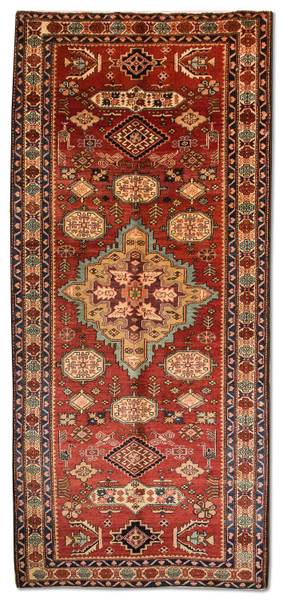 Orientteppich Nomadic Rot - Wolle - 138 x 1 x 329 cm