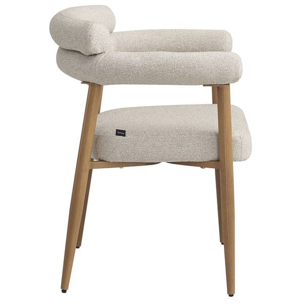 Esszimmerstuhl PRAGESS Beige - Bouclé - Webstoff - 64 x 80 x 60 cm