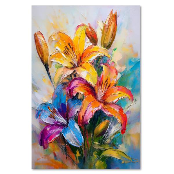Wandbild lilien blumen gemalt kaufen