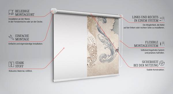 Rolgordijn RETROVIS 60 x 140 cm
