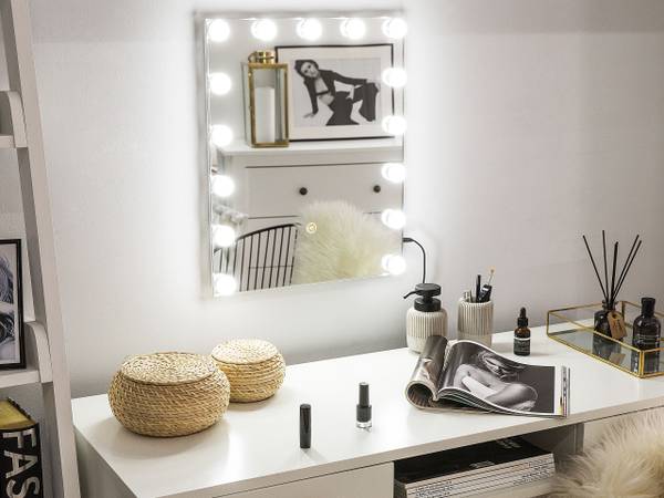 Badezimmerspiegel LUCENAY Silber - Metall - 40 x 50 x 3 cm