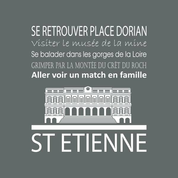 Tableau mural Saint-Étienne Gris