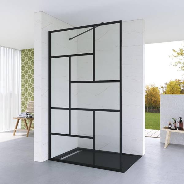 Duschabtrennung Duschwand Glas Schwarz - Glas - 100 x 200 x 0 cm