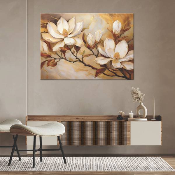 Wandbild magnolien blumen pflanzen 60 x 40 cm