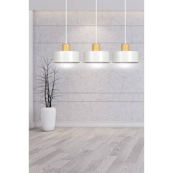 Pendelleuchte VK86818473 Weiß - Stahl - 1 x 100 x 80 cm