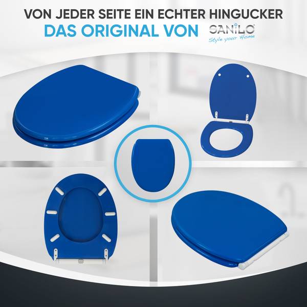 WC-Sitz Blau Blau - Holzwerkstoff - 38 x 6 x 48 cm