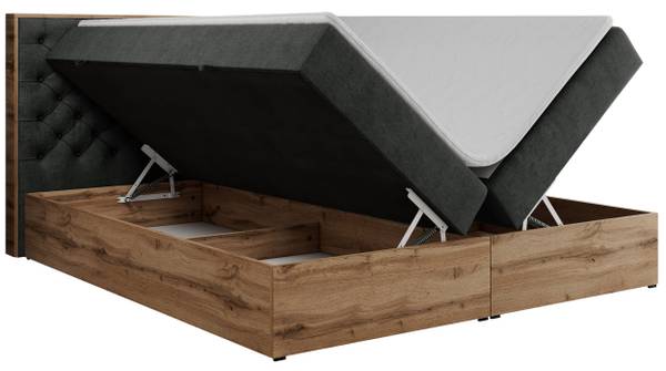 Boxspringbett ALBERO 3 Graphit - Breite: 148 cm - H3