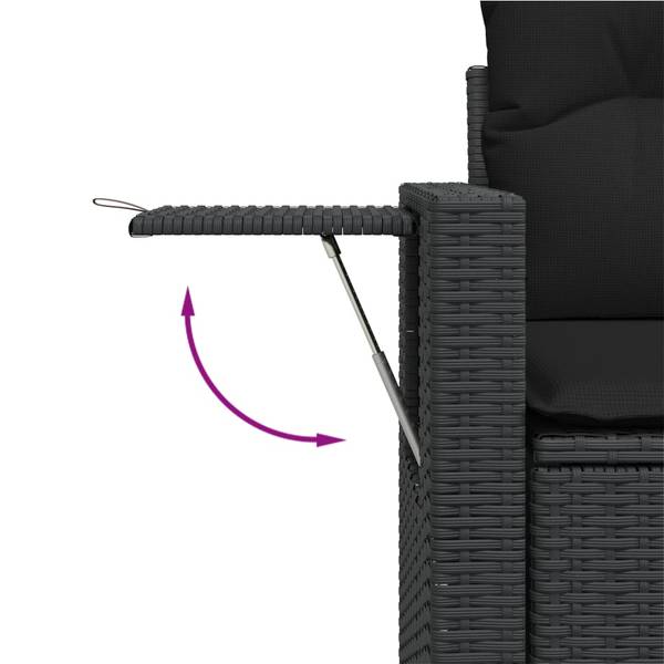 Salon de jardin 3034385-2 lot de 7 Noir