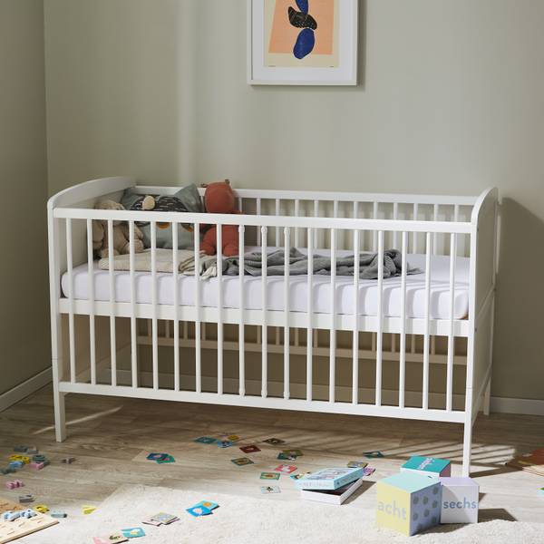 Babybett Mateo Weiß - Massivholz - 70 x 88 x 140 cm
