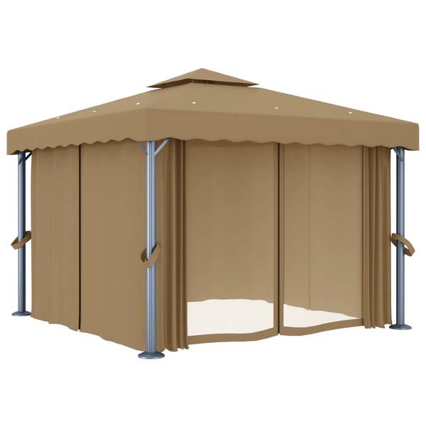Tuinpaviljoen 3068557 grijs - polyester - aluminium - staal - 300 x 270 x 300 cm