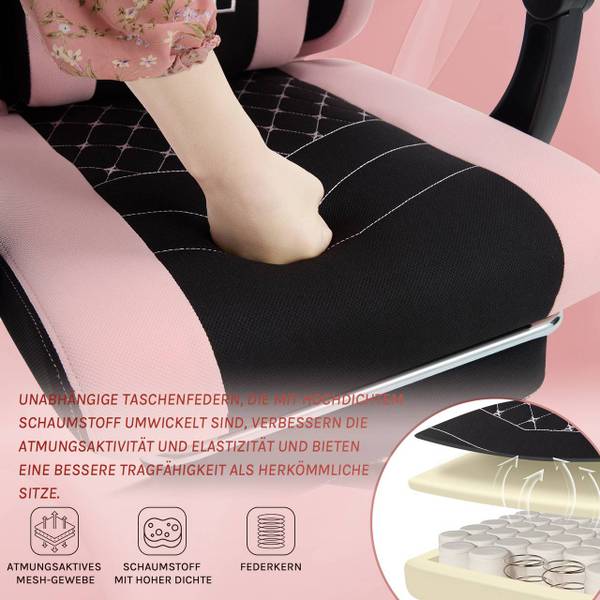Gaming Stuhl Bianca Schwarz - Hellrosa