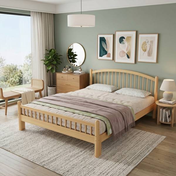 Holzbett MU4090 Ⅰ Braun - Kiefer - 147 x 84 x 208 cm