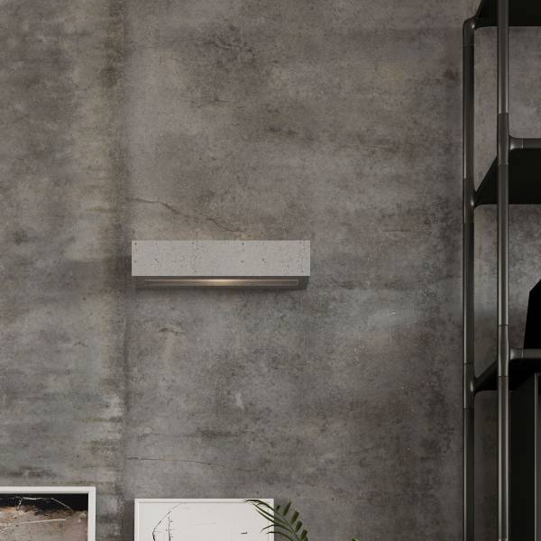 Wandlamp Vega Grau - Beton - 12 x 10 x 50 cm
