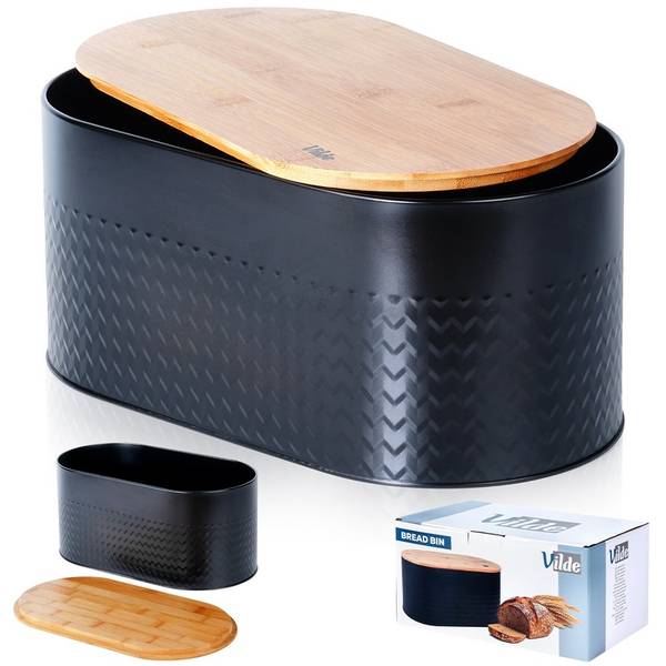 Brotkasten 259624 Schwarz - Metall - 19 x 16 x 34 cm