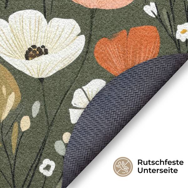 FUßMATTE Blumen 90 x 90 cm