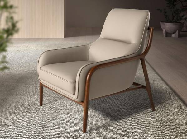 Sessel 5177 Gelb - Nussbaum - 72 x 90 x 90 cm