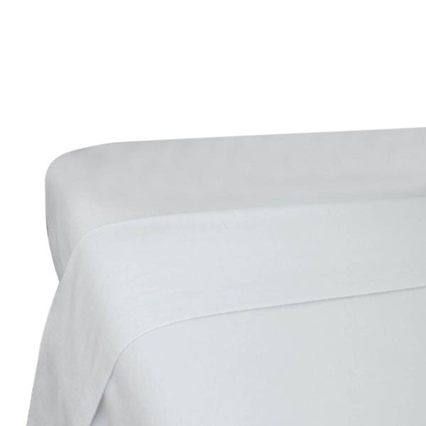 Bettlaken aus Flanell Fadendichte 180 Weiß - Baumwollstoff - 224 x 1 x 245 cm