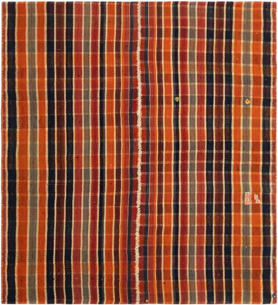 Tapis Jajim CLVIII Orange - Laine - 147 x 1 x 164 cm