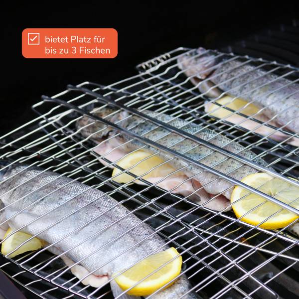 Fischgriller 14113 Silber - Metall - 40 x 40 x 65 cm