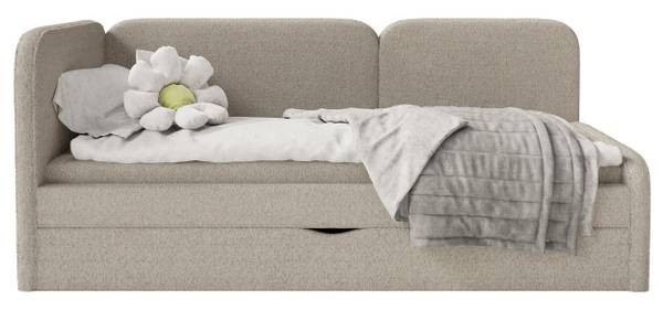 Gestoffeerd bed Cuddy beige - polyamide - 103 x 86 x 212 cm