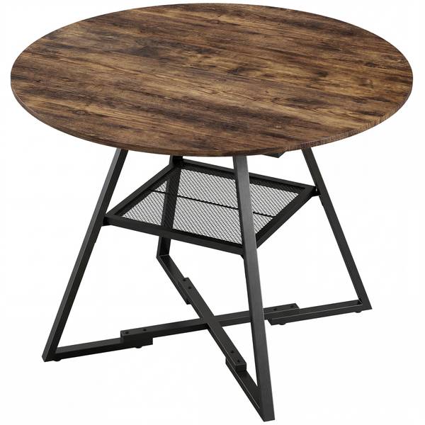 Eettafel 83A-478V00RB bruin - plaatmateriaal op houtbasis - 100 x 76 x 100 cm