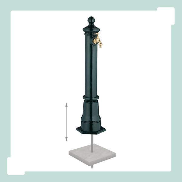 Standbrunnen antik 80 cm Dunkelgrün - Gold