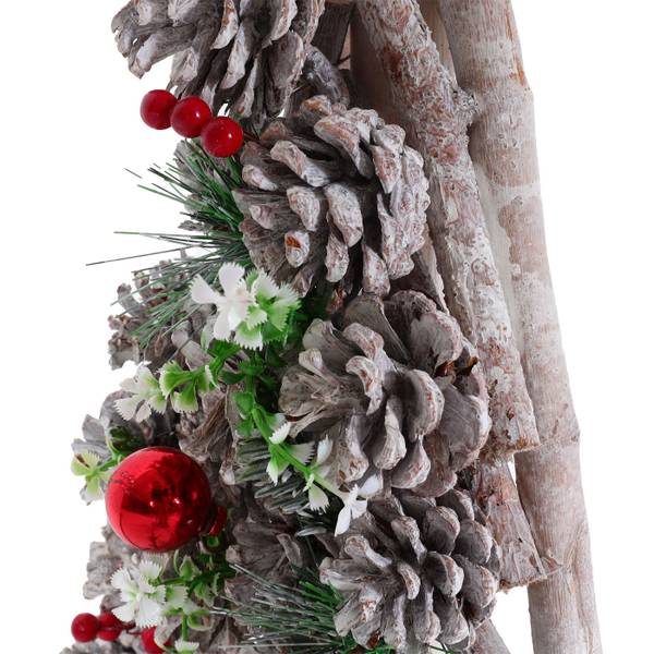 Decoratieve kerstboom M17 wit - populierenhout - 32 x 60 x 17 cm