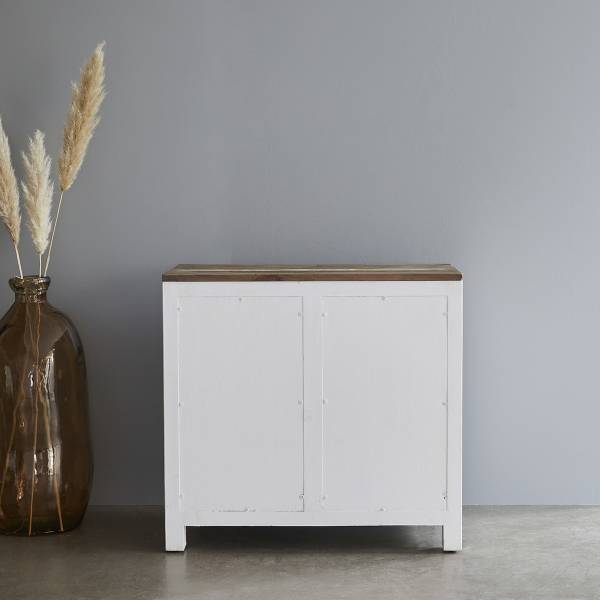Kommode HONFLEUR Weiß - Massivholz - 80 x 75 x 45 cm