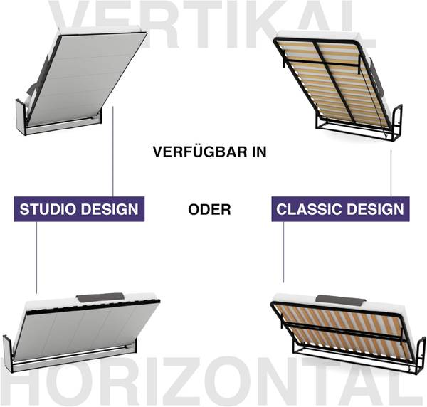 Wandbett Murphy Studio Horizontal 201 x 135 x 151 cm