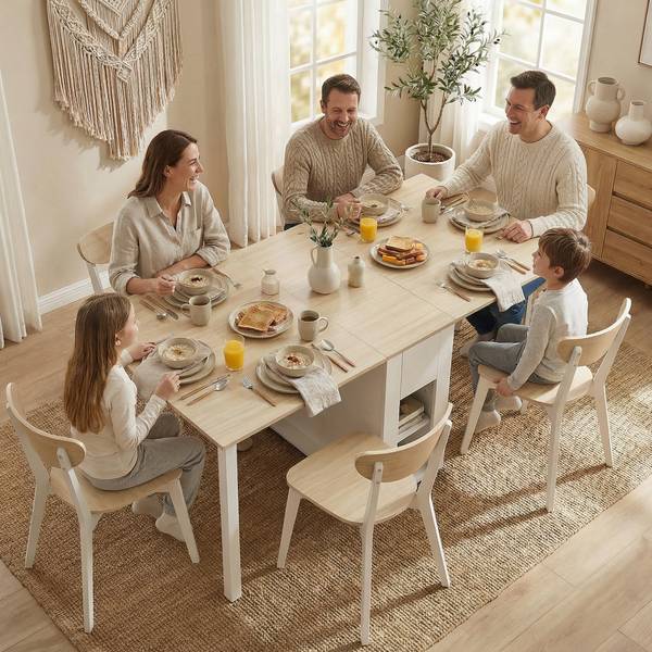 Opvouwbare eettafel 83A-501V90WT wit - plaatmateriaal op houtbasis - 85 x 73 x 169 cm