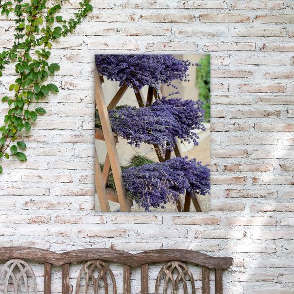 Leinwandbild Getrockneter Lavendel Violett - Baumwollstoff - 50 x 70 x 1 cm