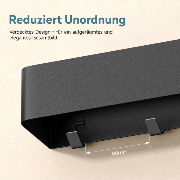 Wandregale Garderobe Reglo-05 400 Schwarz - Tiefe: 40 cm