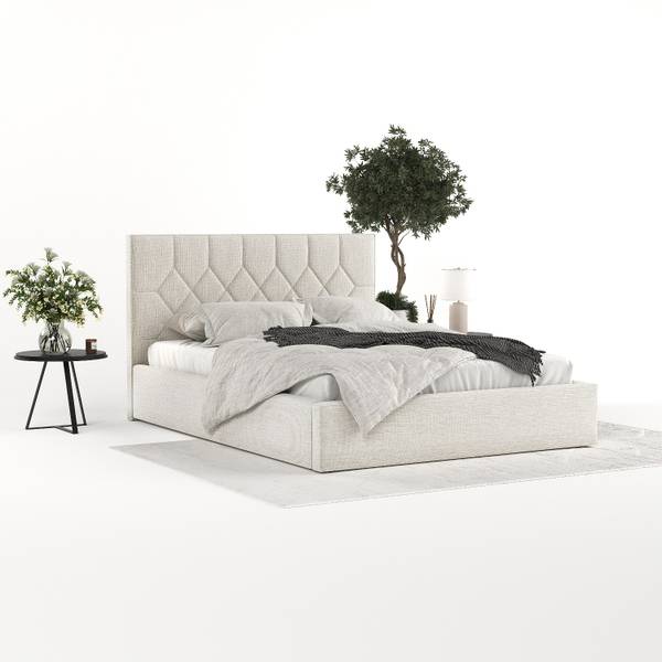 Polsterbett Brisa mit Stauraum  Inari Hellbeige - Liegefläche Breite: 180 cm