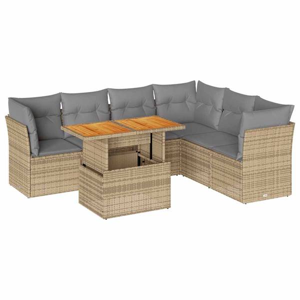 Tuin Bankstel 3036988-4 (7-delig) beige - grijs - staal - 62 x 69 x 62 cm