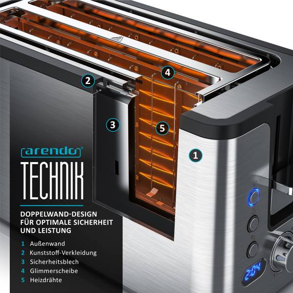 Toaster GE-2516 Silber - Metall - 20 x 18 x 41 cm
