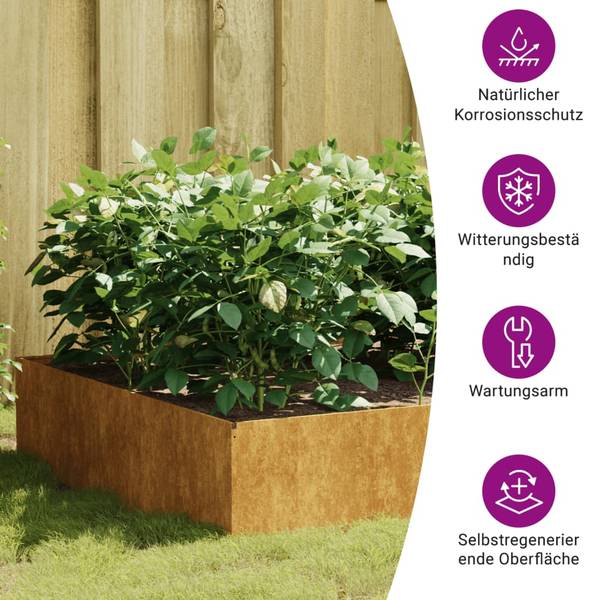 Lit surélevé de jardin 824516 Marron - Métal - 100 x 41 x 100 cm