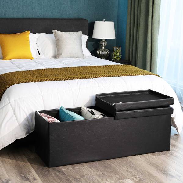 Sitzbank Schwarz - Holzwerkstoff - 38 x 38 x 110 cm