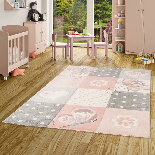 Tapis Enfants Maui Plaid Cœurs 120 x 170 cm