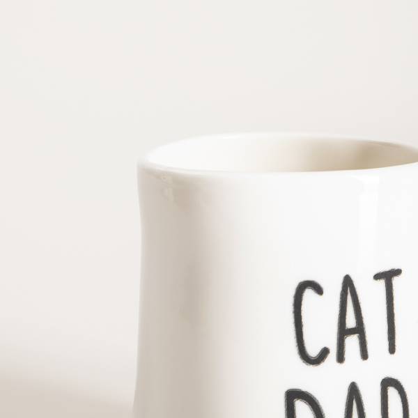 Katzenpapa-Tasse BEHE Weiß - Stein - 9 x 12 x 9 cm