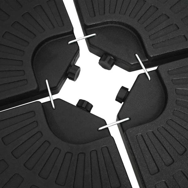 Socle de parasol 47857 (lot de 4) Noir - Matière plastique - 101 x 8 x 101 cm