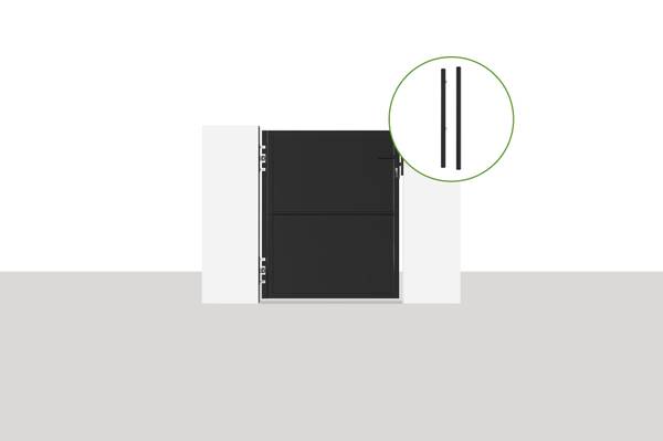 Portillon NALI + poteaux Noir - Acier - 94 x 120 x 94 cm
