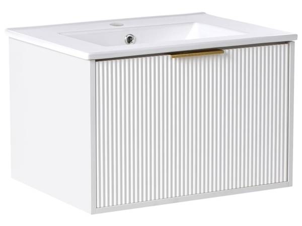 Ensemble pour salle de bain TILCARA Doré - Blanc - Largeur : 60 cm
